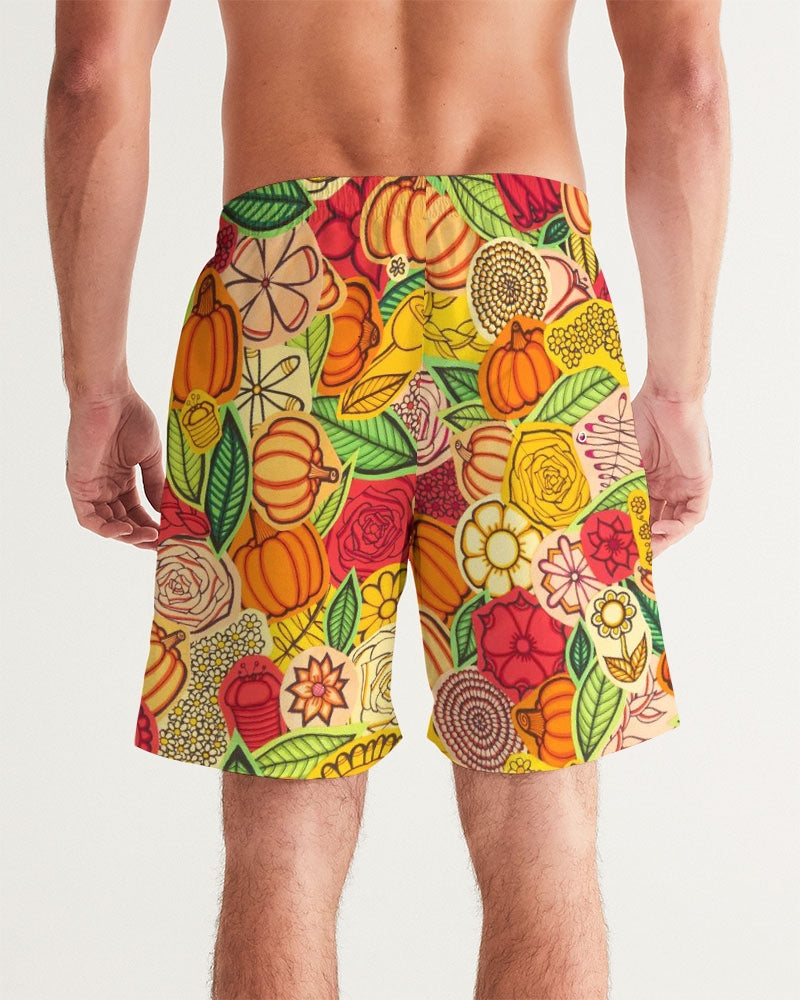 Citrouilles et Fleurs Men's Swim Trunk