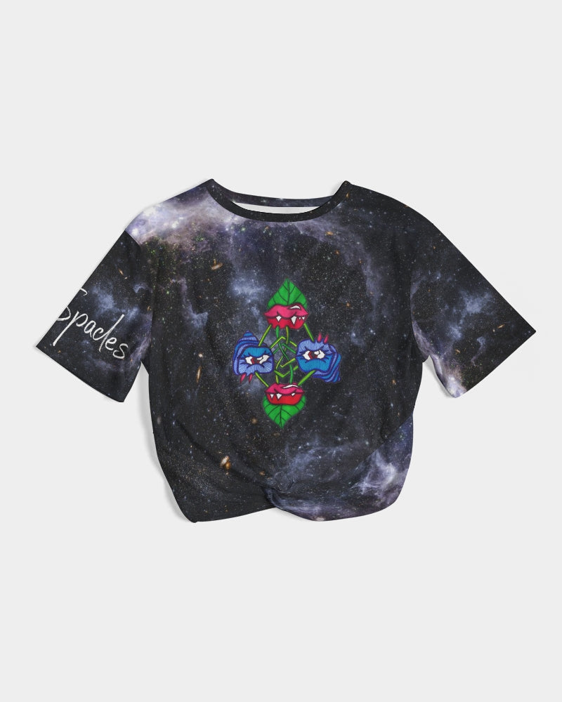 Galaxy (1) Women's Twist-Front Cropped Tee