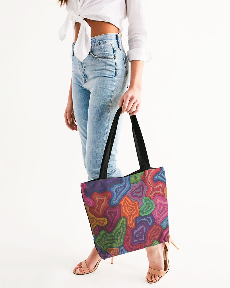 Curled Canvas Zip Tote