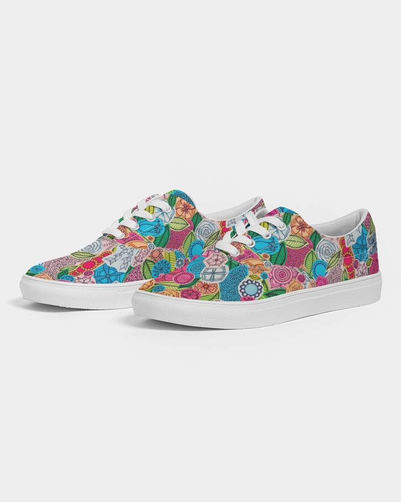 Fleurs de Printemps Women's Lace Up Canvas Shoe