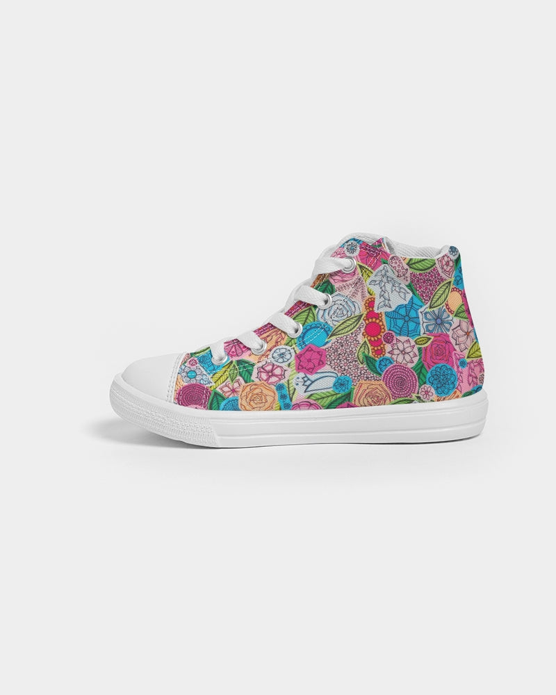 Fleurs de Printemps Kids Hightop Canvas Shoe