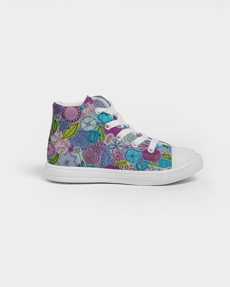 Les Fleurs Violettes Kids Hightop Canvas Shoe