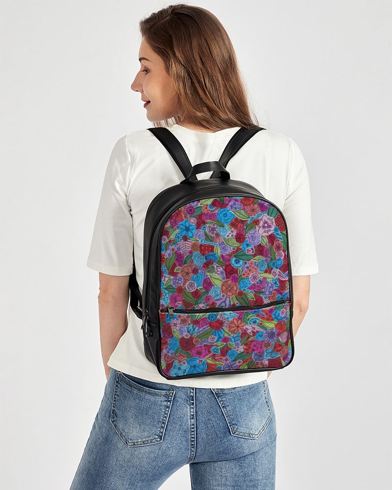 Les Fleurs Classic Faux Leather Backpack