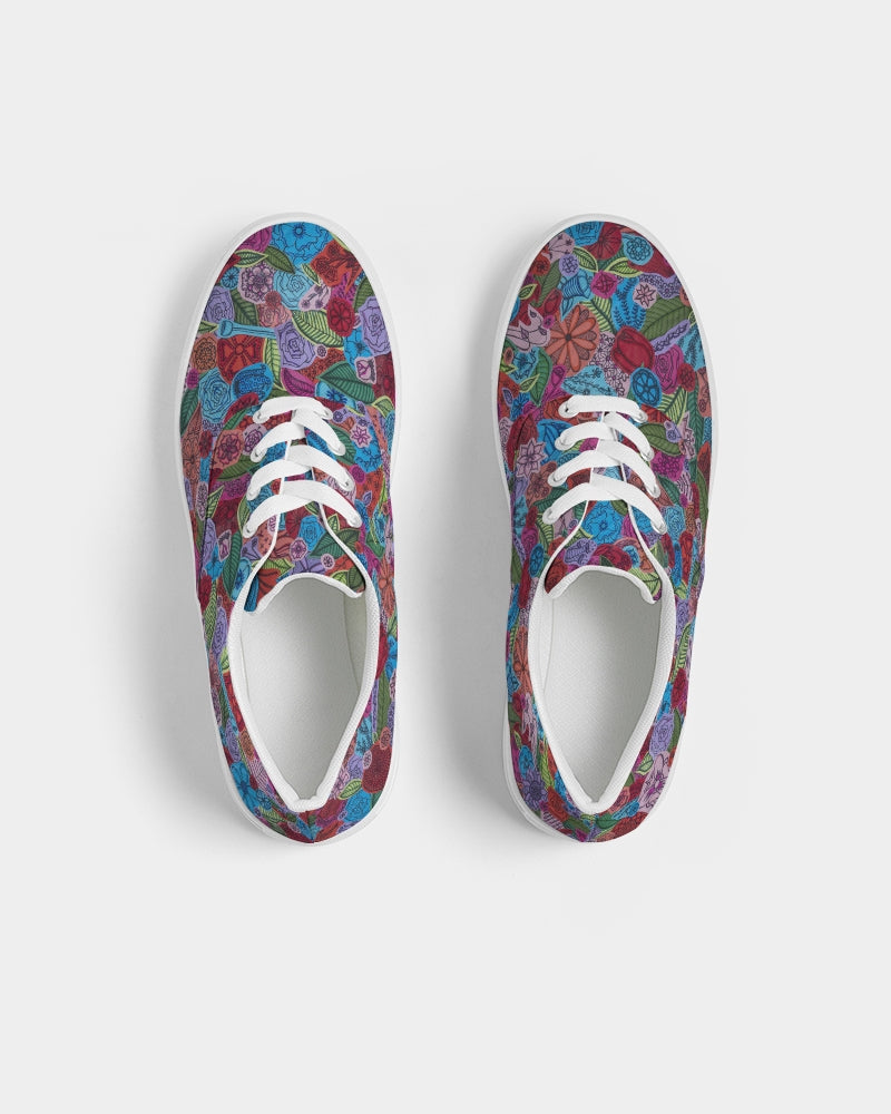 Les Fleurs Women's Lace Up Canvas Shoe