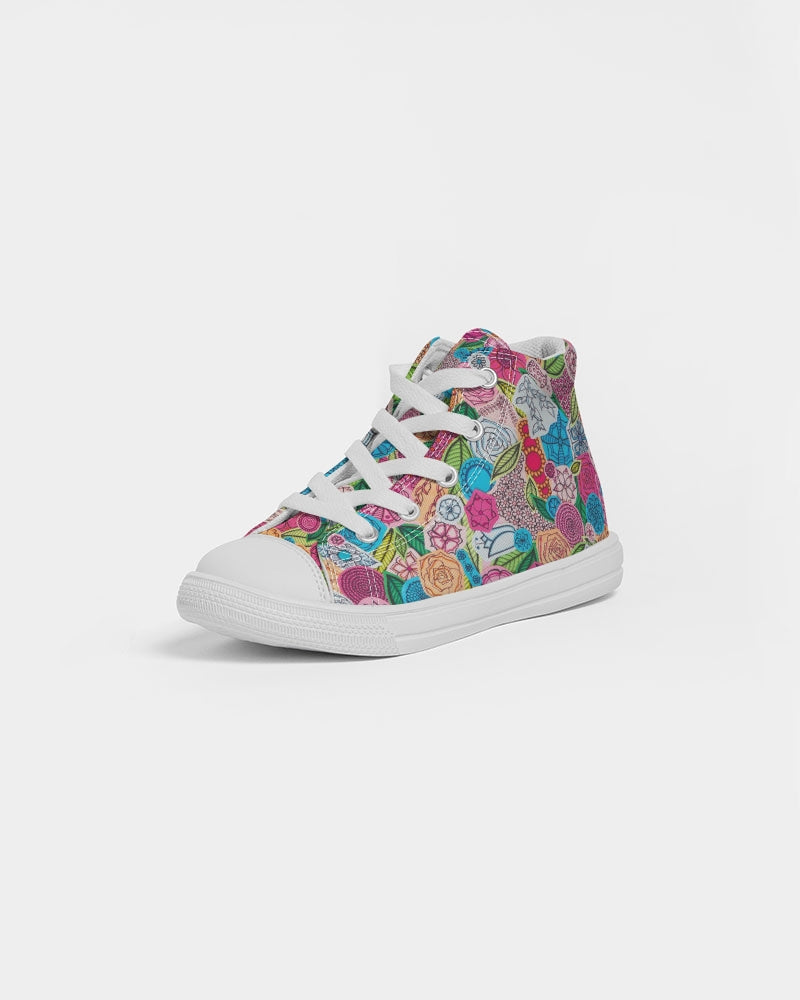 Fleurs de Printemps Kids Hightop Canvas Shoe