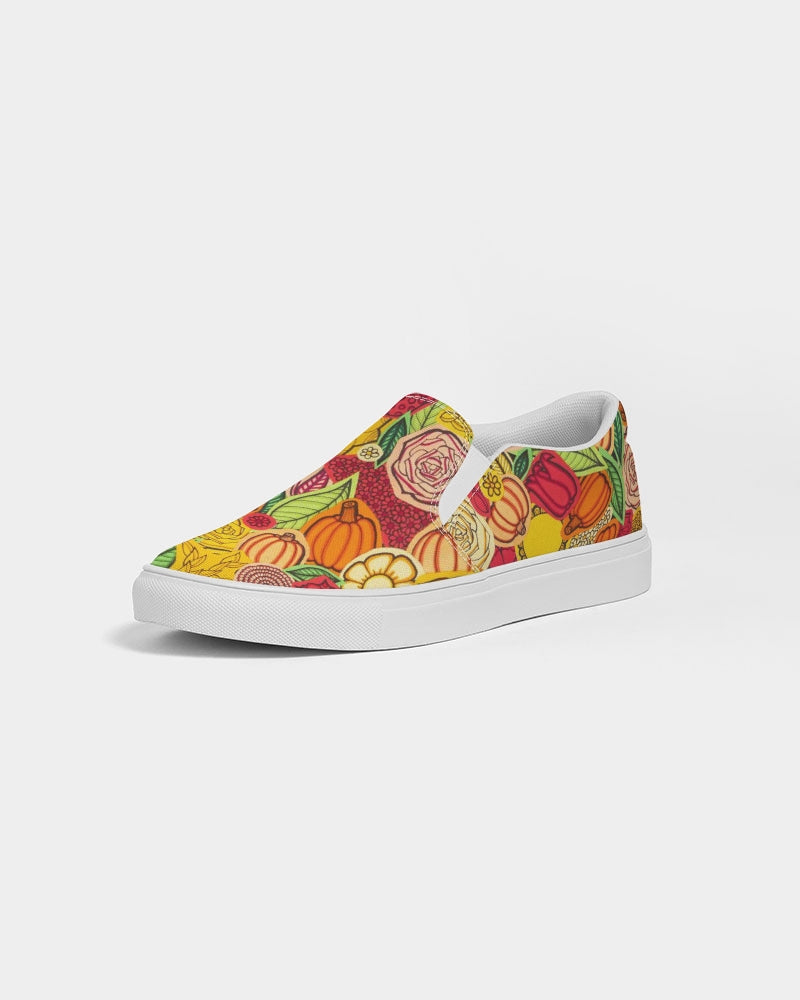 Citrouilles et Fleurs Women's Slip-On Canvas Shoe