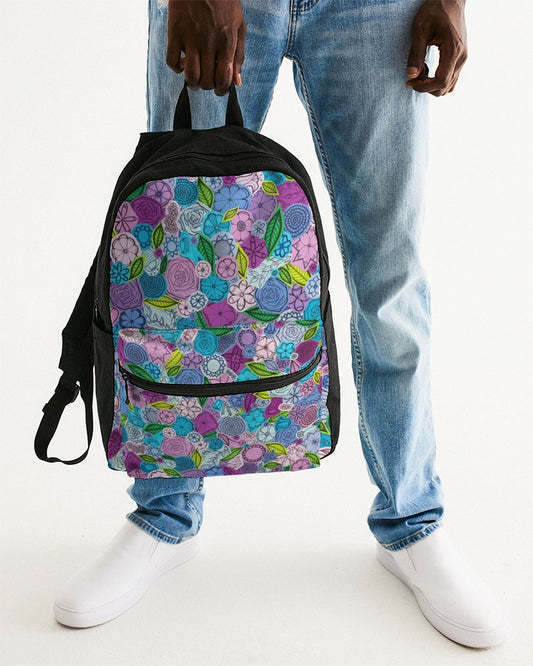 Les Fleurs Violettes Small Canvas Backpack