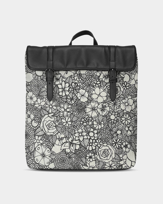 Floral Mini - B&W Casual Flap Backpack