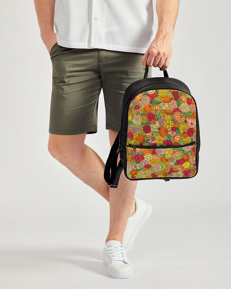 Citrouilles et Fleurs Classic Faux Leather Backpack
