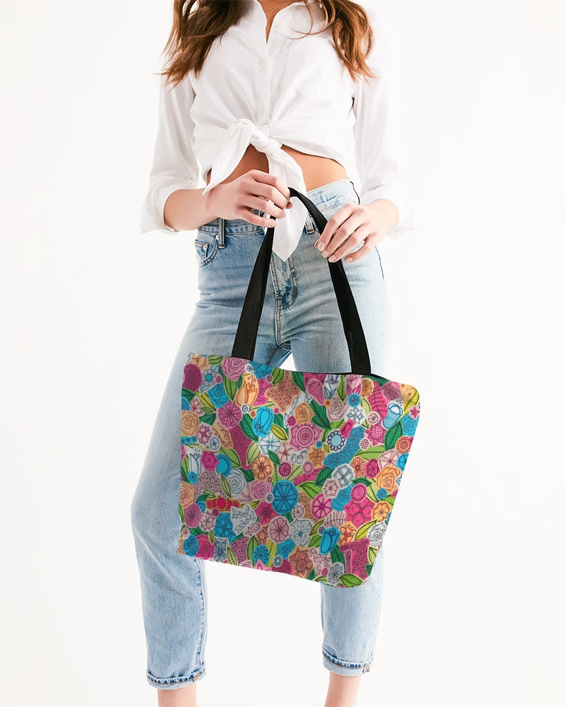 Fleurs de Printemps Canvas Zip Tote