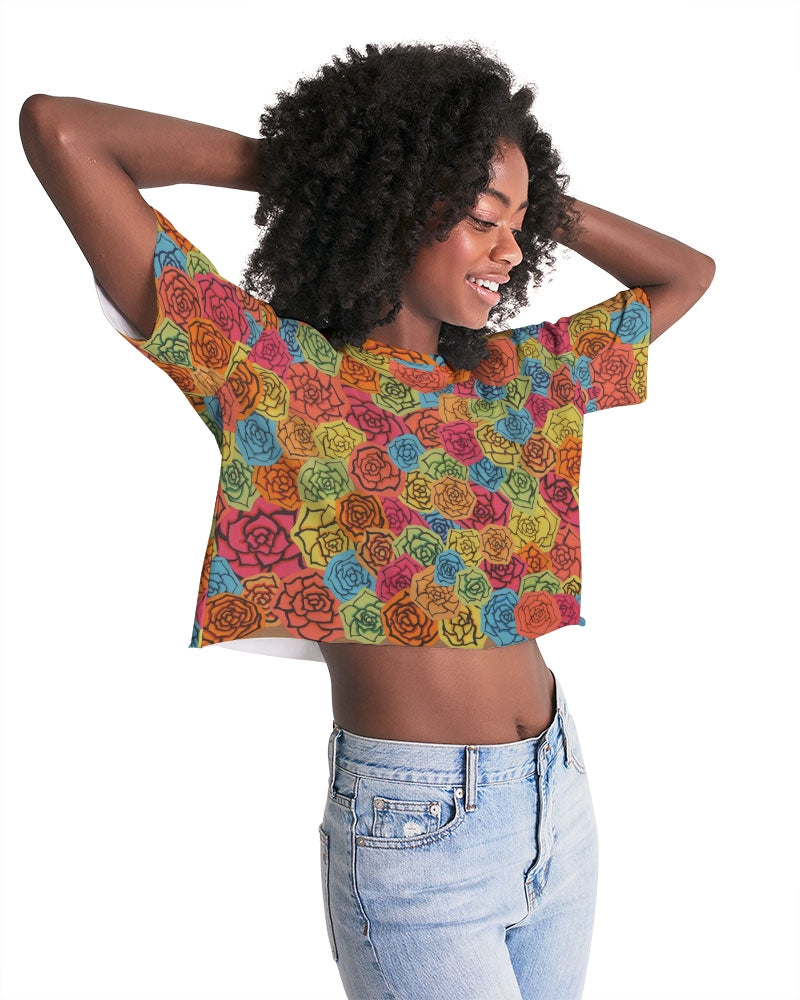 Les Fleurs en Roses Women's Lounge Cropped Tee