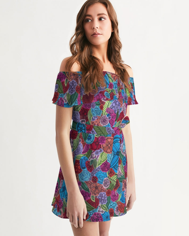 Les Fleurs Women's Off-Shoulder Dress