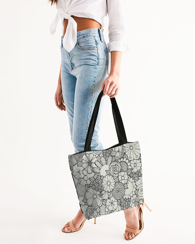 Les Fleurs - B&W Canvas Zip Tote