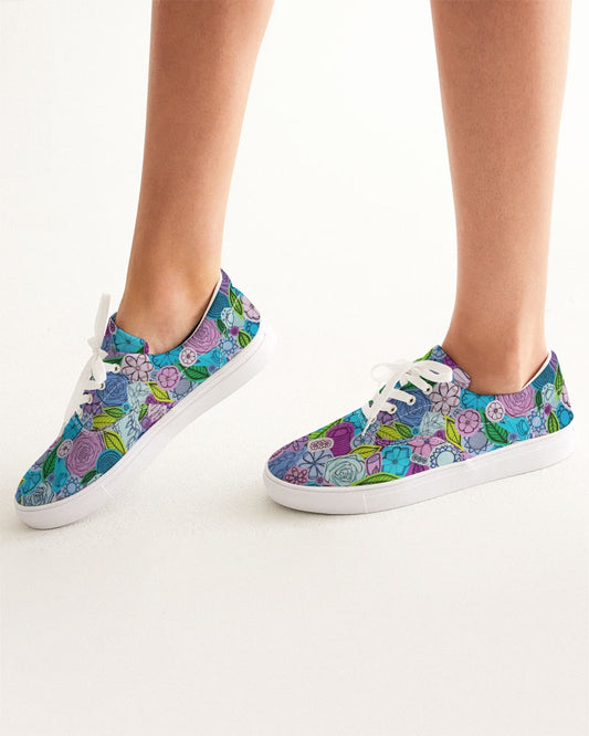 Les Fleurs Violettes Women's Lace Up Canvas Shoe