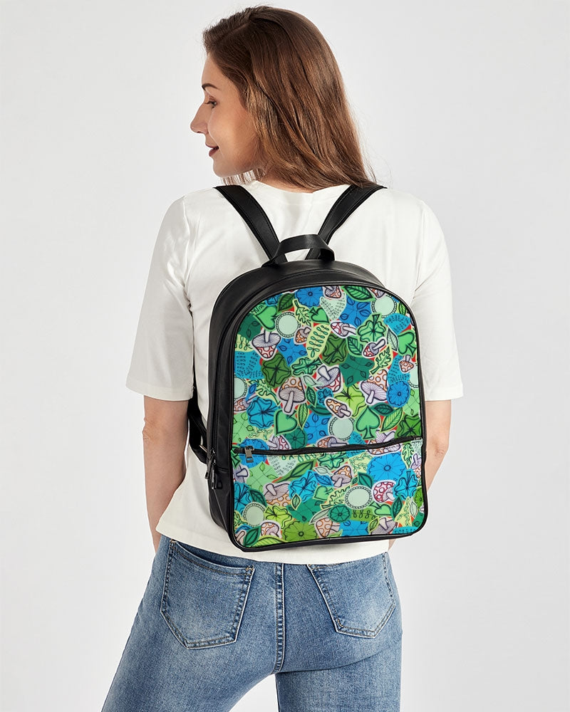 Fleurs et Trèfles Classic Faux Leather Backpack