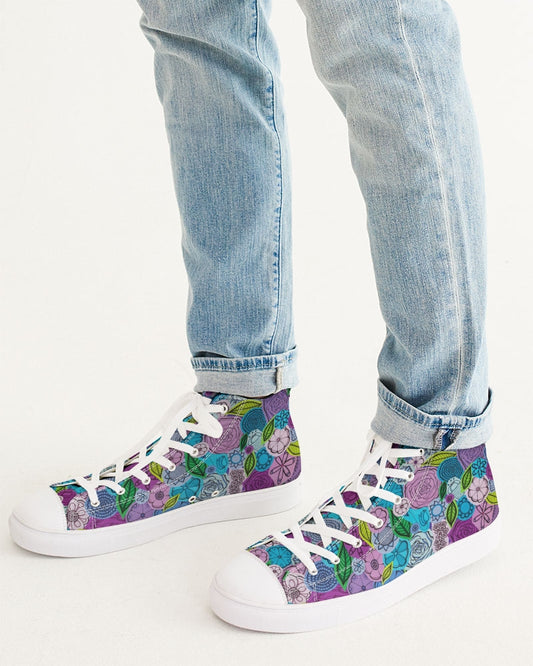 Les Fleurs Violettes Men's Hightop Canvas Shoe